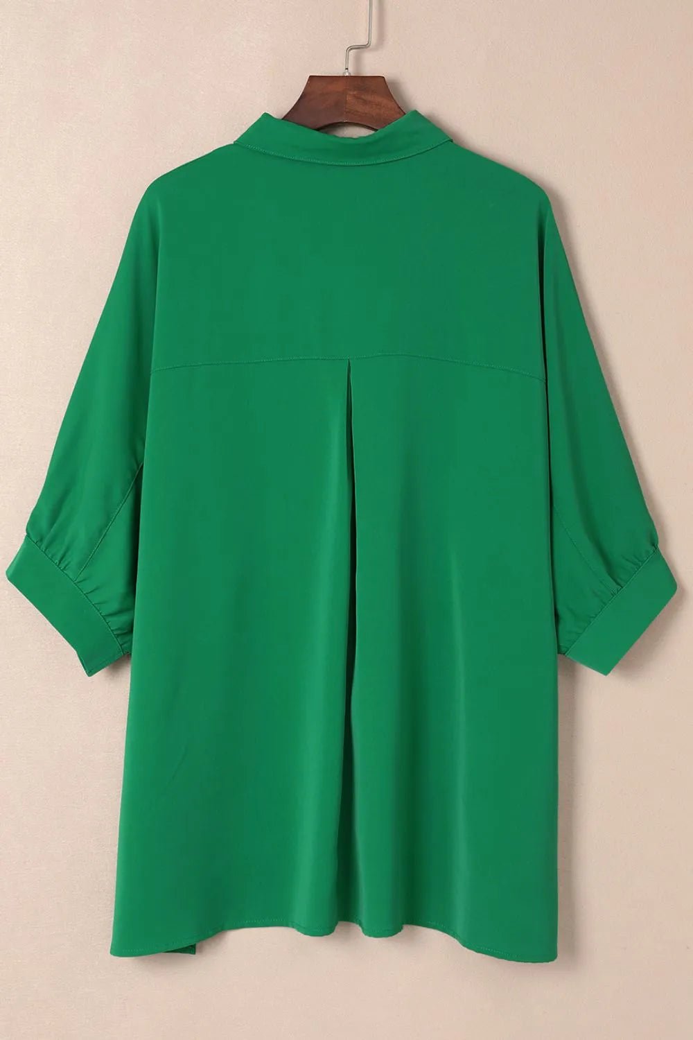 Collared Neck Three - Quarter Sleeve Shirt - BlissfulBody.Boutique