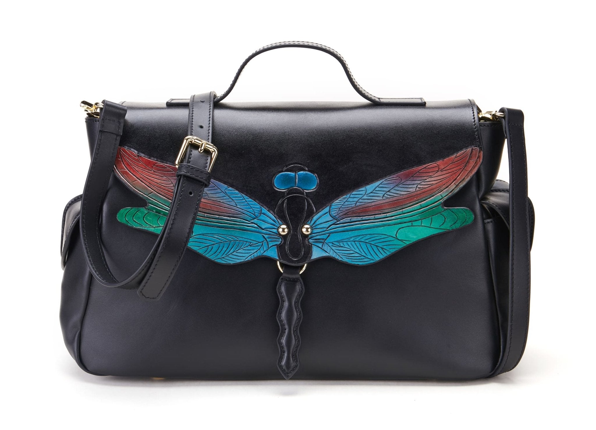 Dragonfly Black Satchel - BlissfulBody.Boutique