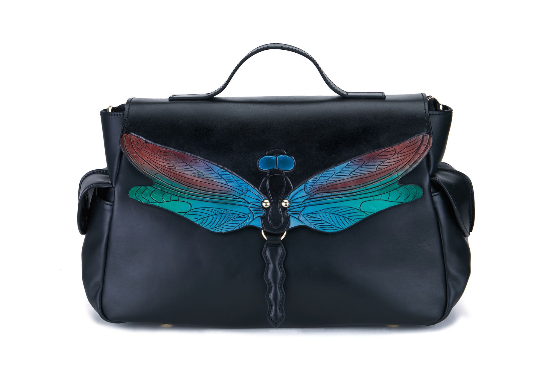 Dragonfly Black Satchel - BlissfulBody.Boutique