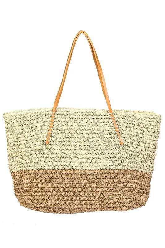 Fame Straw Braided Beach Tote Bag - BlissfulBody.Boutique
