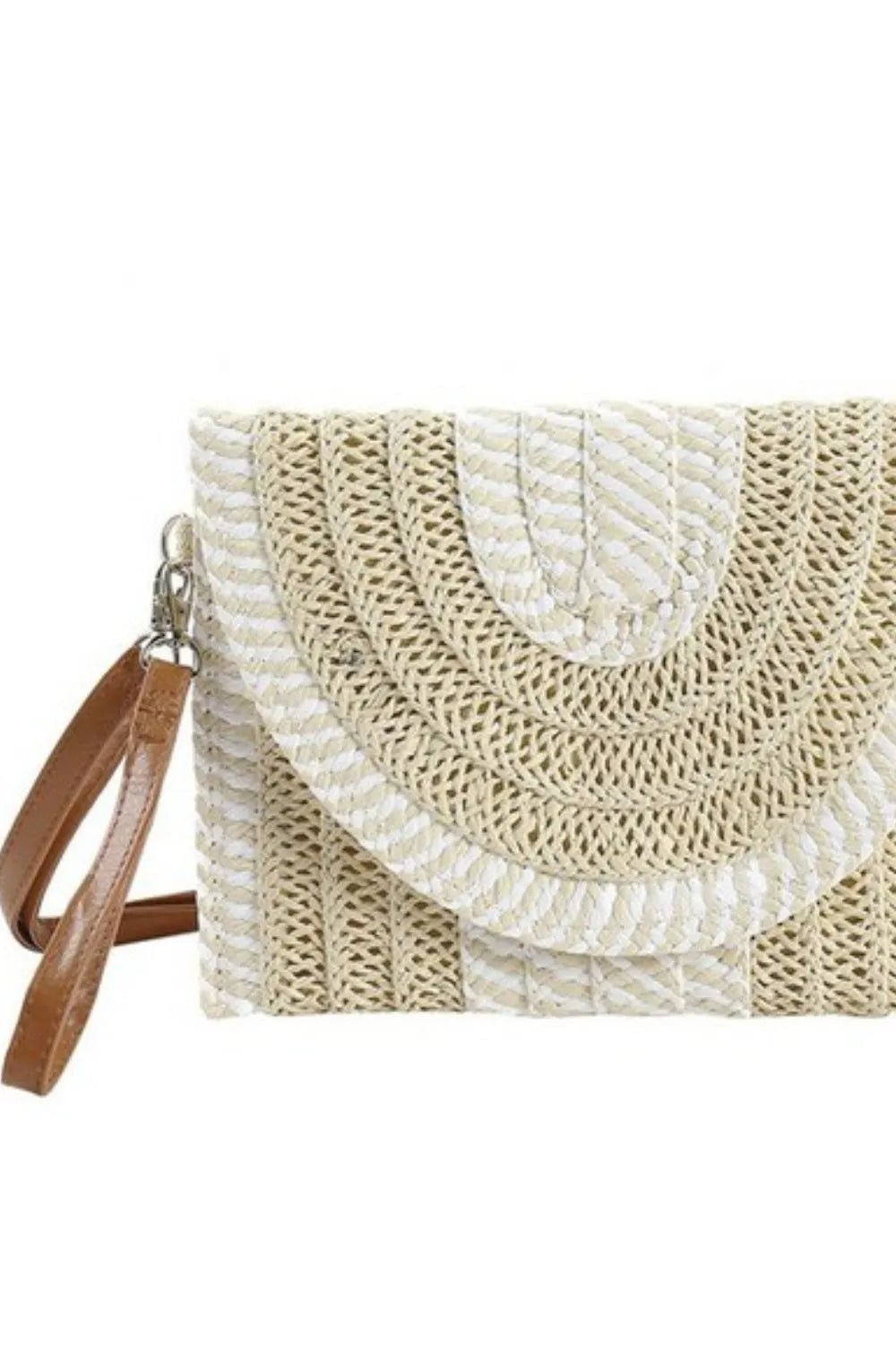Fame Striped Straw Stitch Clutch Bag - BlissfulBody.Boutique