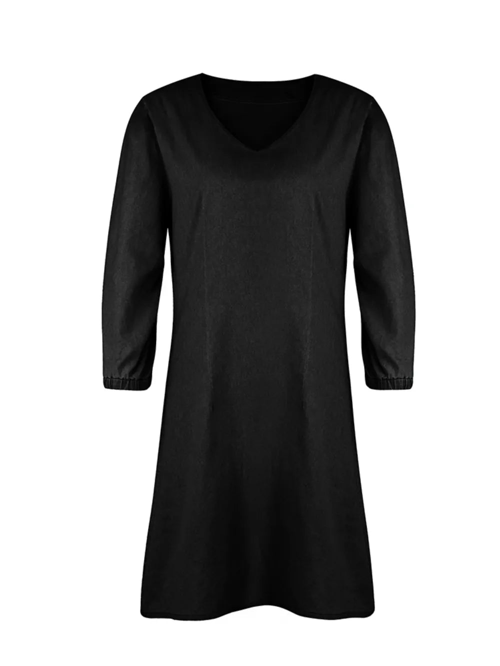 Full Size V - Neck Half Sleeve Dress - BlissfulBody.Boutique