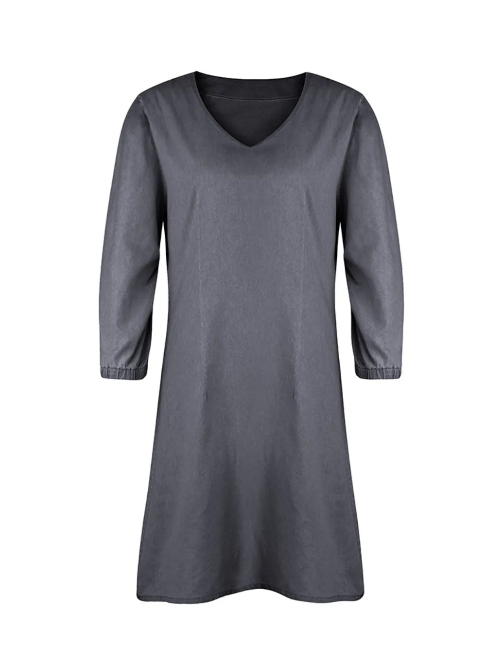 Full Size V - Neck Half Sleeve Dress - BlissfulBody.Boutique