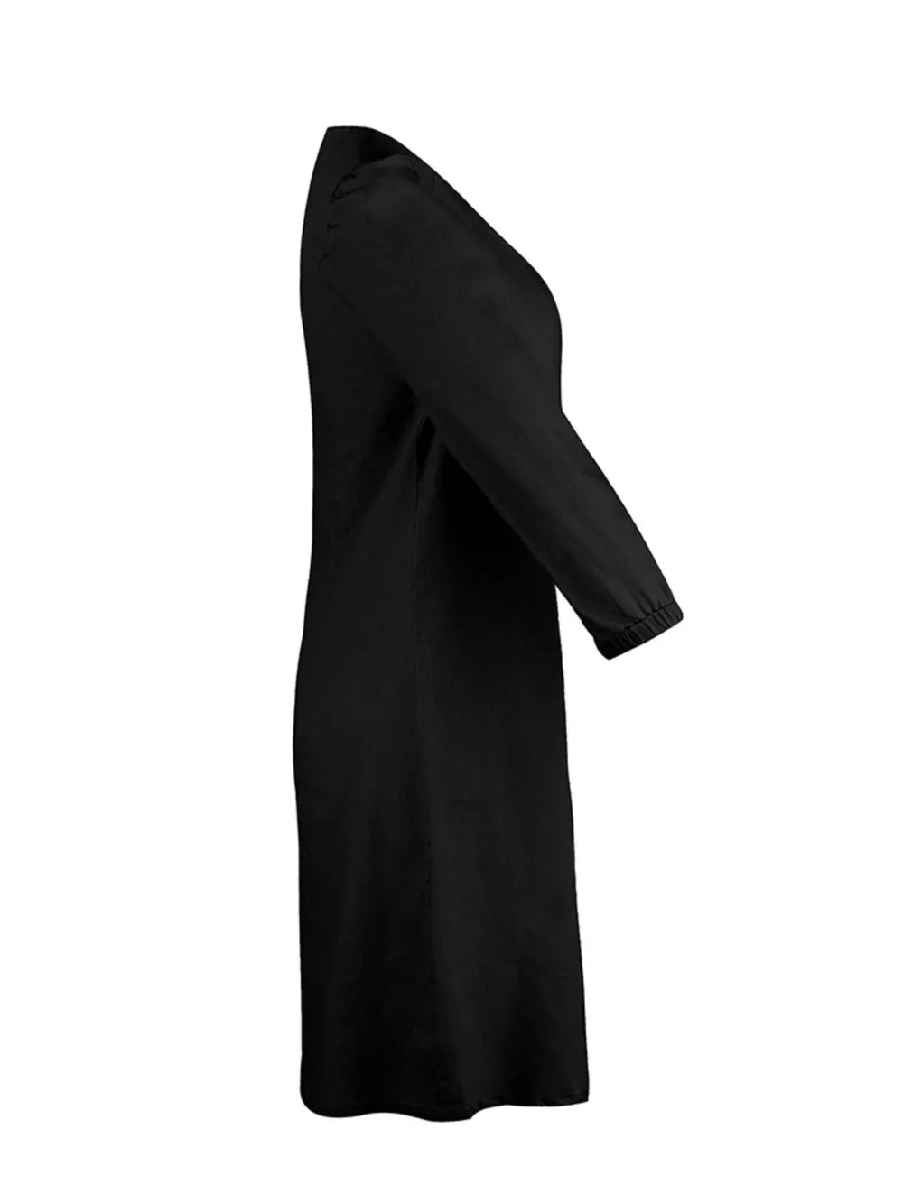 Full Size V - Neck Half Sleeve Dress - BlissfulBody.Boutique