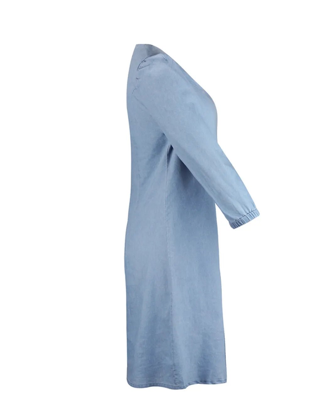 Full Size V - Neck Half Sleeve Dress - BlissfulBody.Boutique