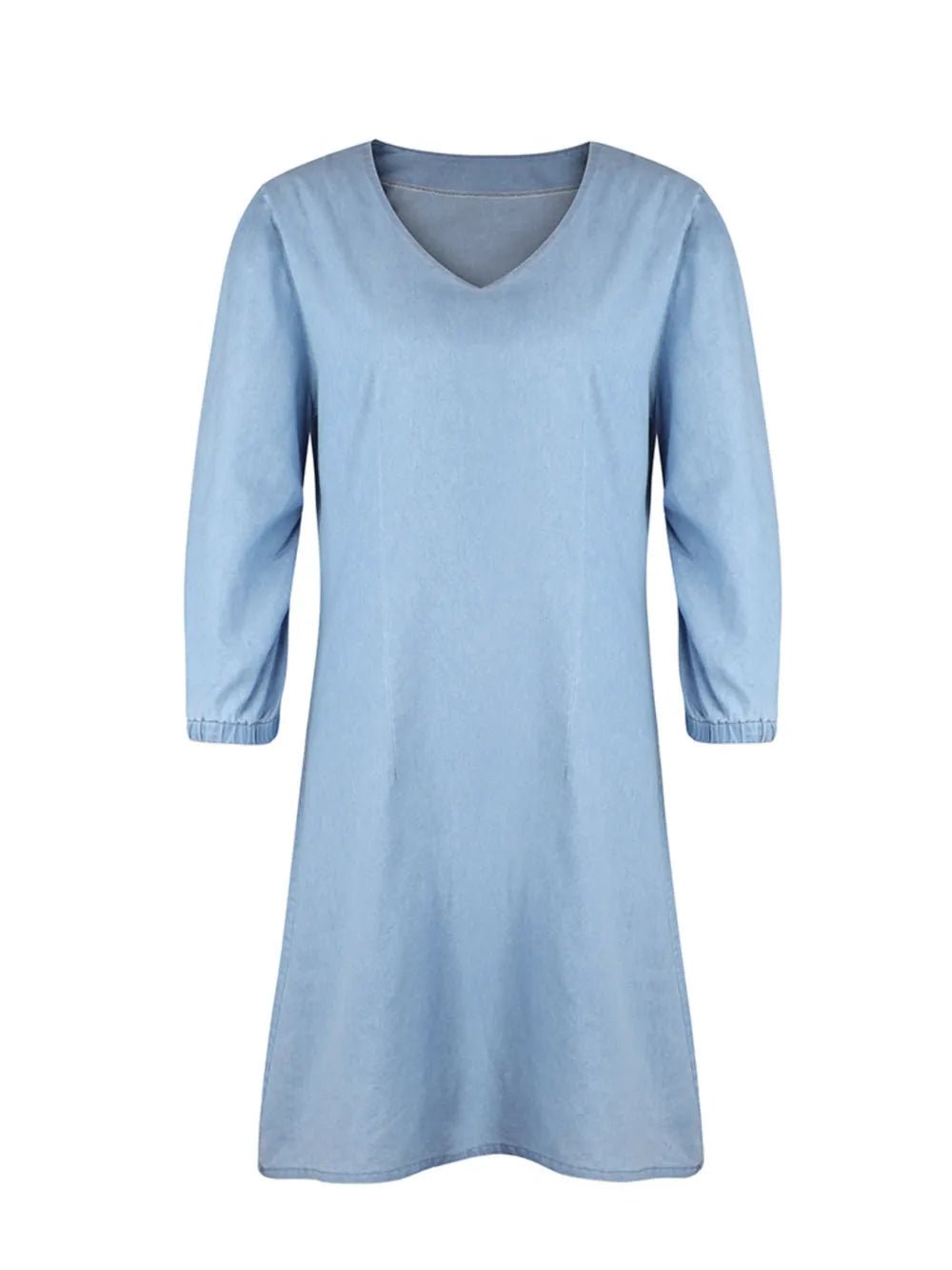 Full Size V - Neck Half Sleeve Dress - BlissfulBody.Boutique