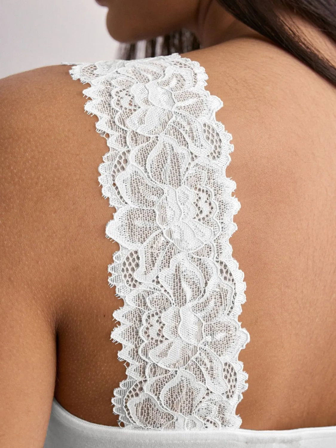 Lace Detail Wide Strap Tank - BlissfulBody.Boutique