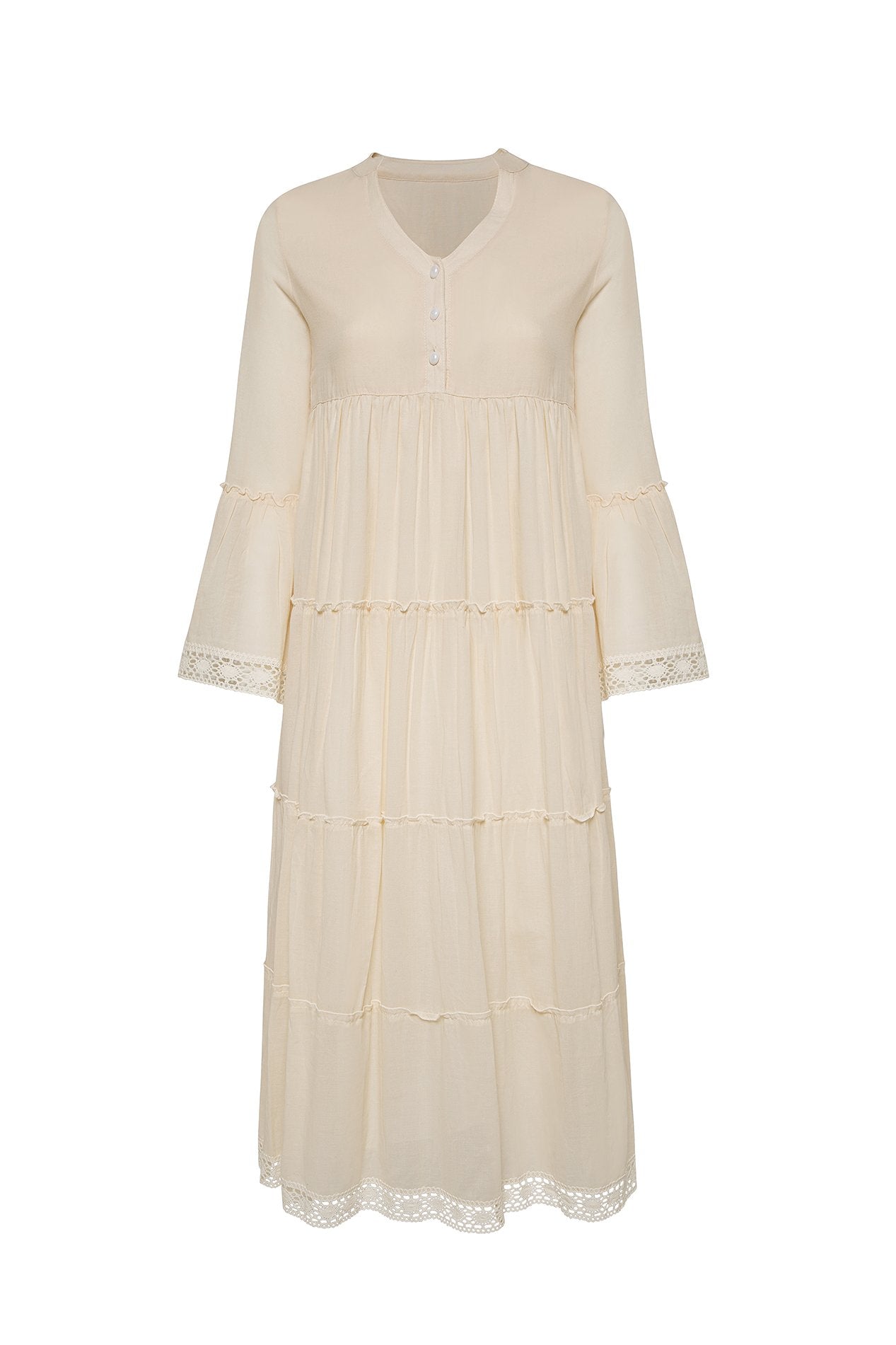 MIKA MAXI DRESS - NATURAL - BlissfulBody.Boutique