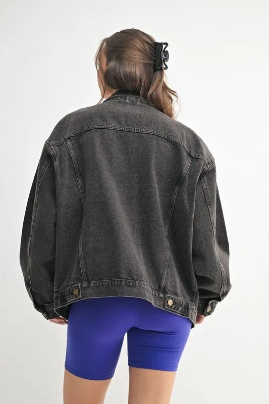 MONO B Boxy - Cut Denim Jacket - BlissfulBody.Boutique