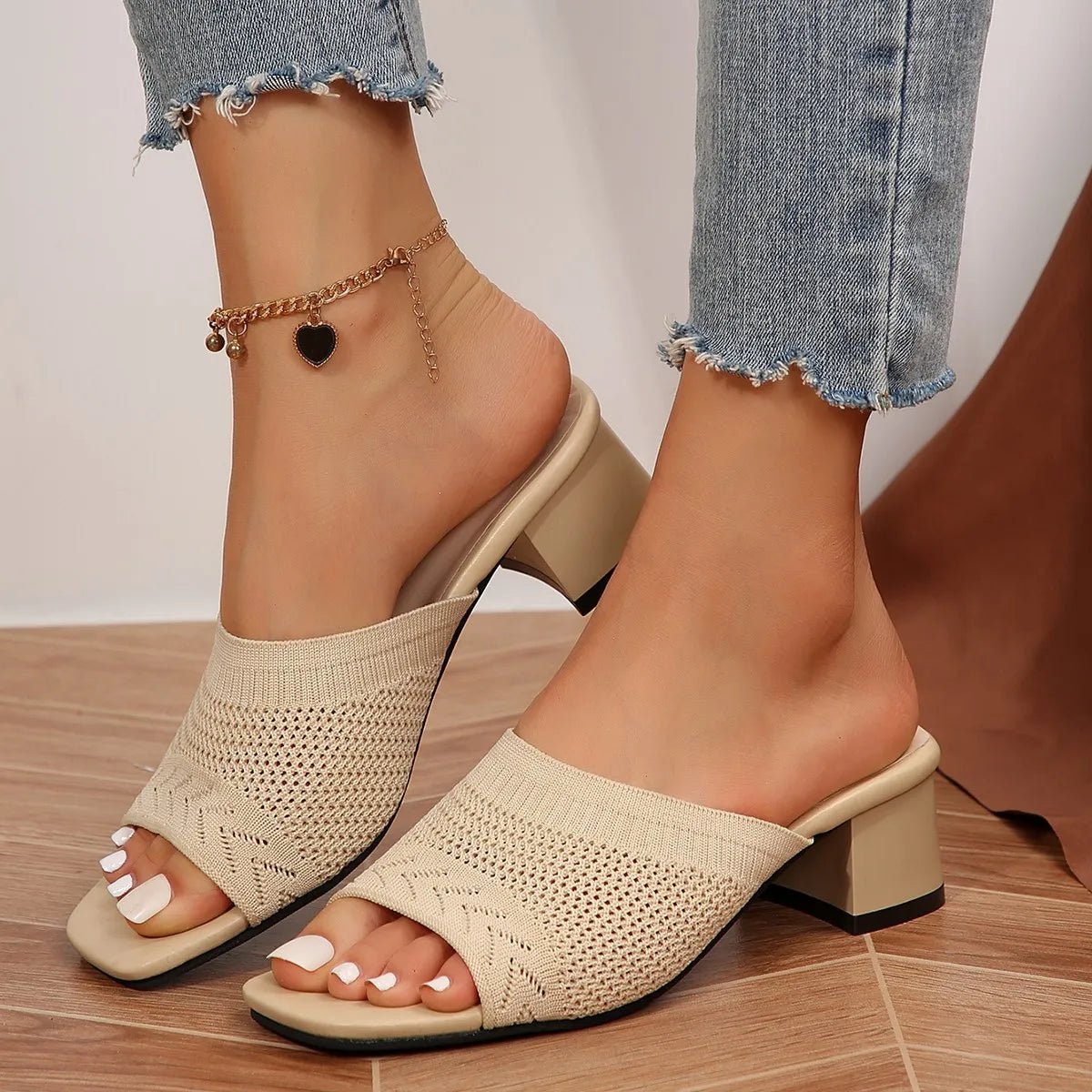 Open Toe Block Heel Sandals - BlissfulBody.Boutique