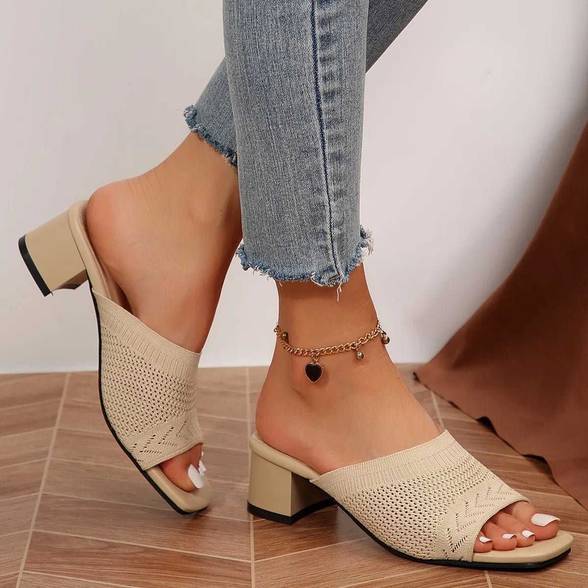 Open Toe Block Heel Sandals - BlissfulBody.Boutique