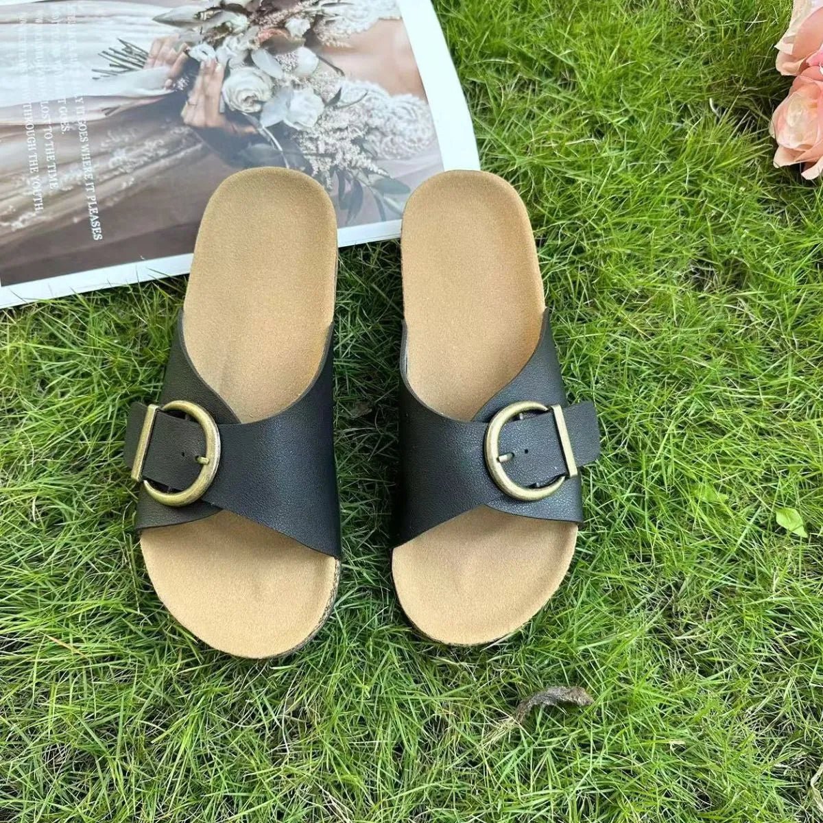 Open Toe Flats Sandals - BlissfulBody.Boutique