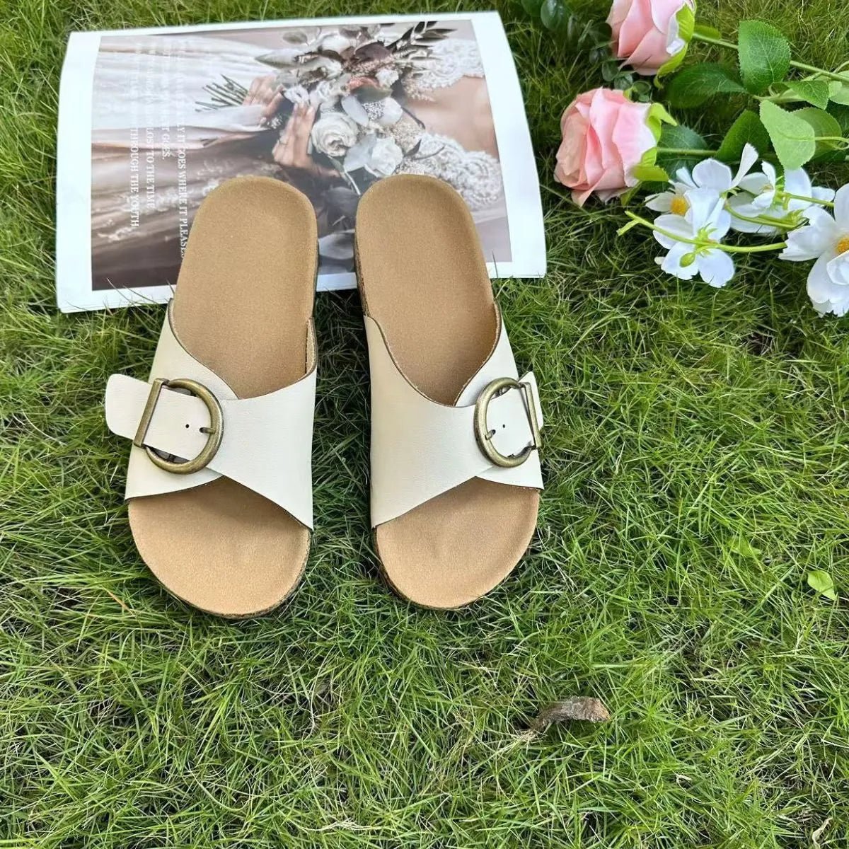 Open Toe Flats Sandals - BlissfulBody.Boutique