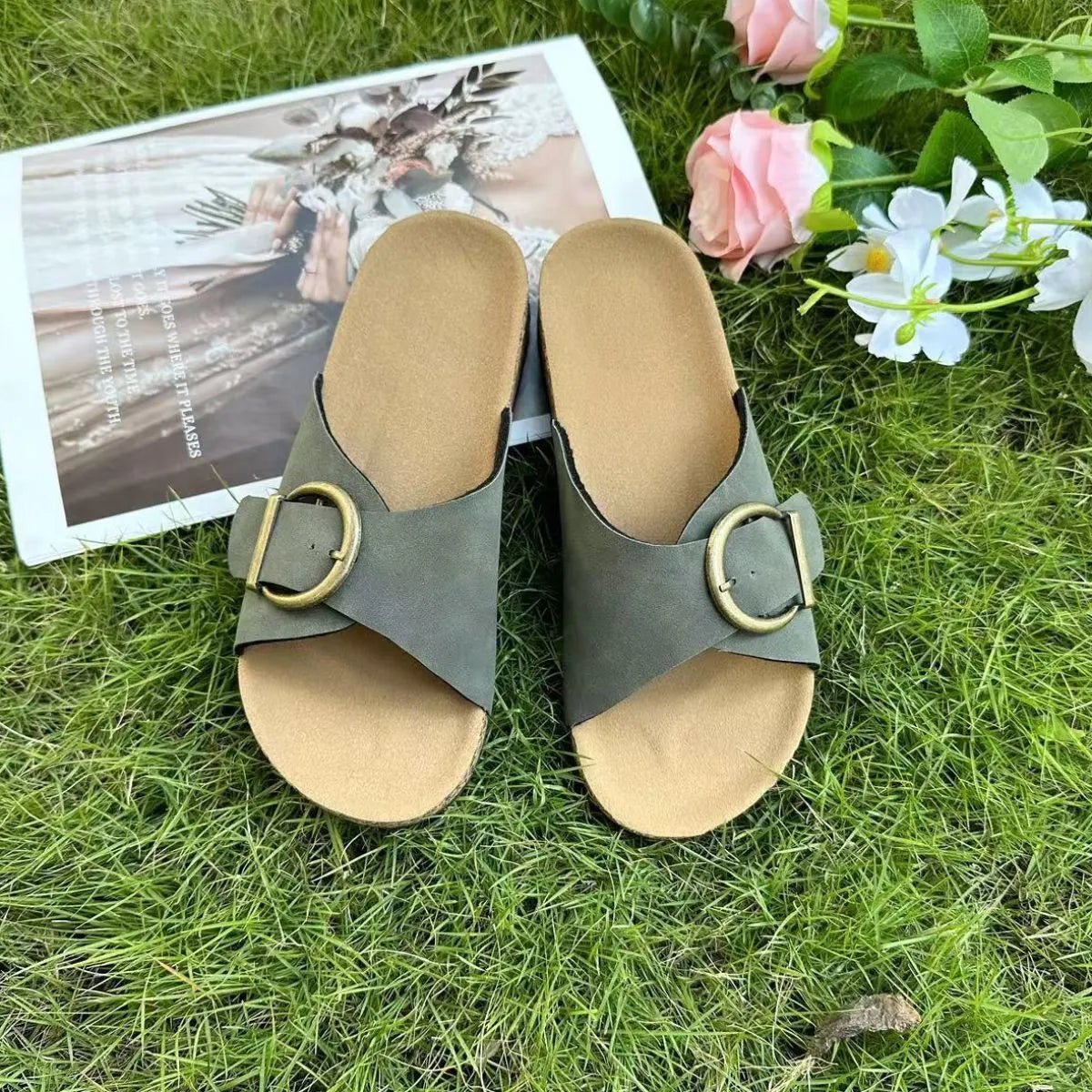 Open Toe Flats Sandals - BlissfulBody.Boutique