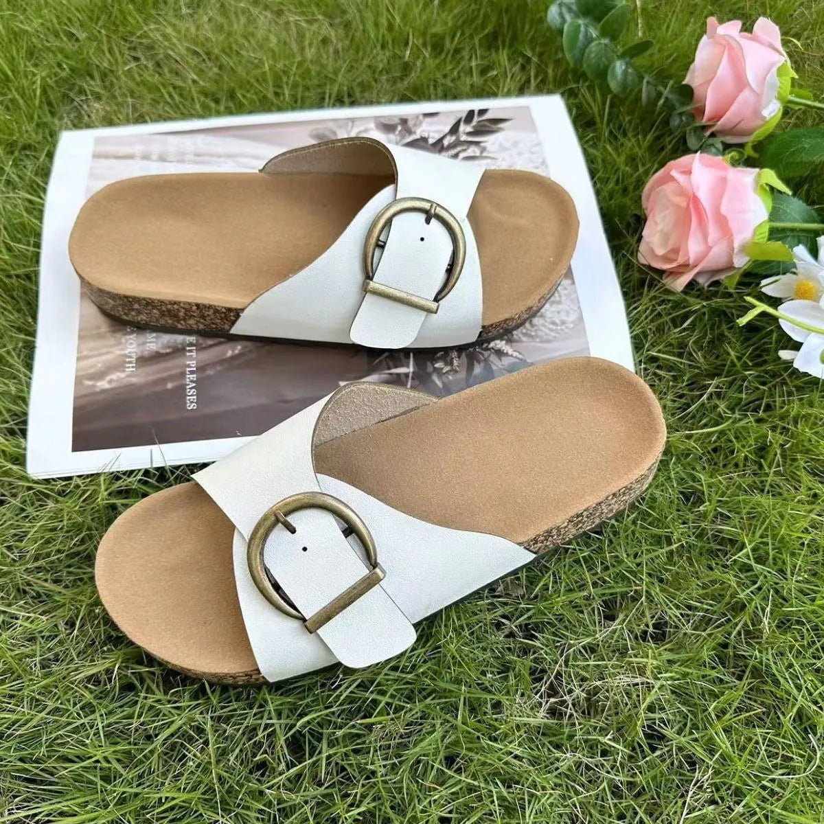 Open Toe Flats Sandals - BlissfulBody.Boutique