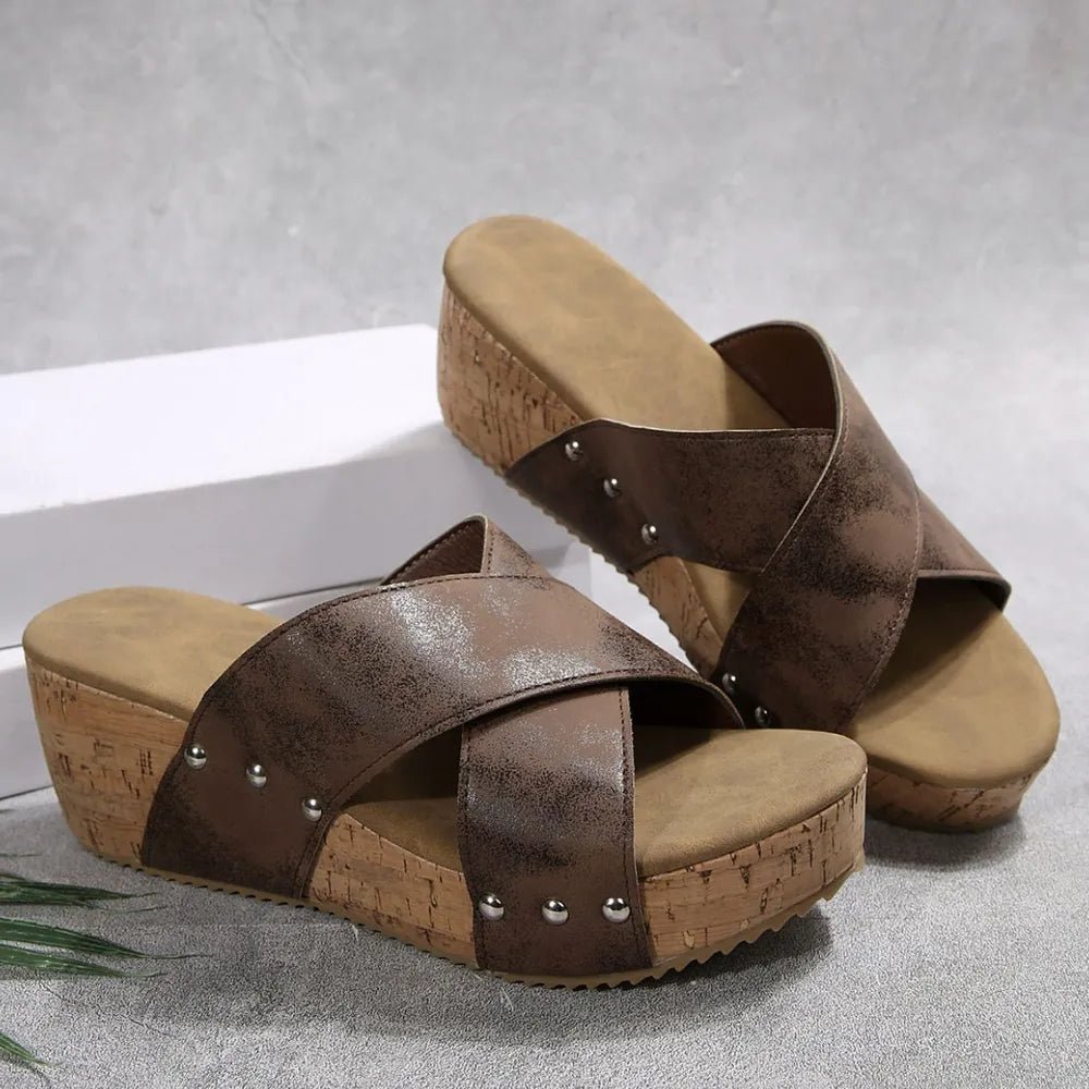 Open Toe Wedge Sandals - BlissfulBody.Boutique
