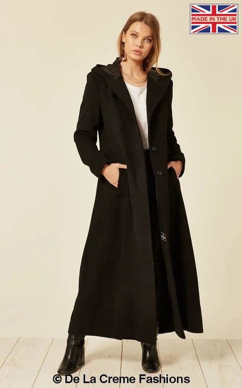 Oversized Wool Blend Hooded Long Coat (1716) - BlissfulBody.Boutique