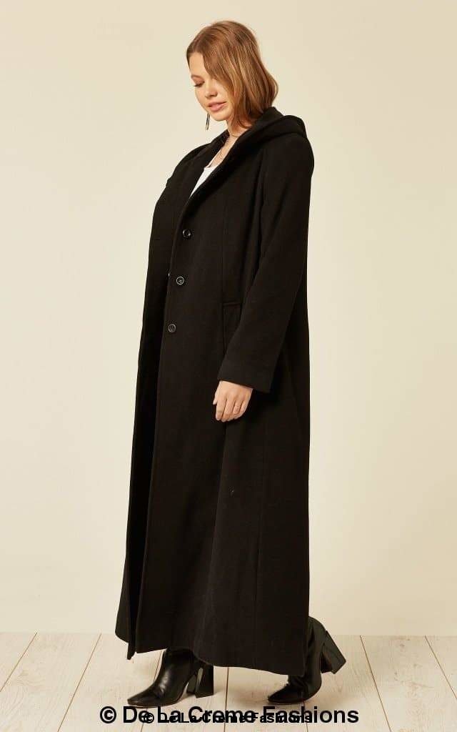 Oversized Wool Blend Hooded Long Coat (1716) - BlissfulBody.Boutique