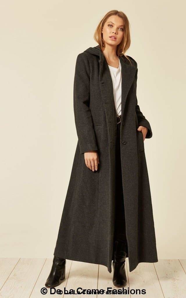 Oversized Wool Blend Hooded Long Coat (1716) - BlissfulBody.Boutique