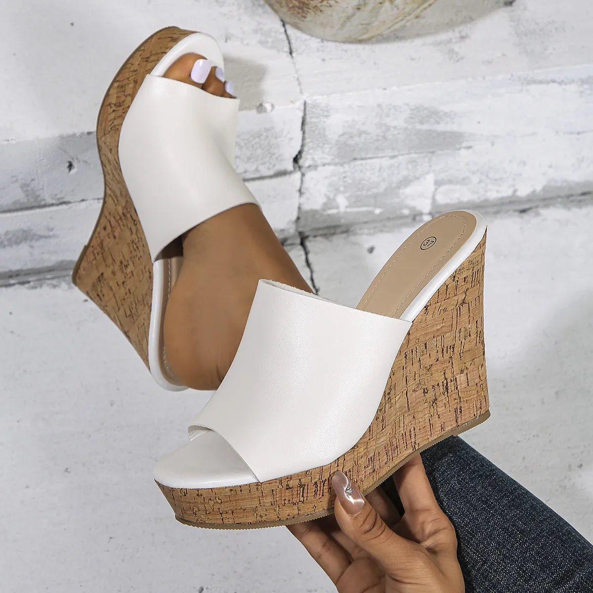 Peep Toe Wedge Sandals - BlissfulBody.Boutique
