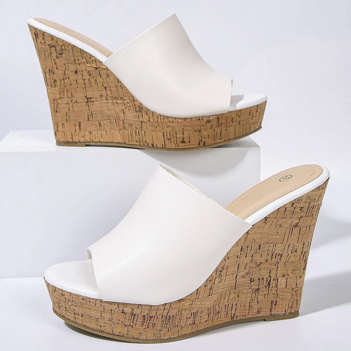Peep Toe Wedge Sandals - BlissfulBody.Boutique