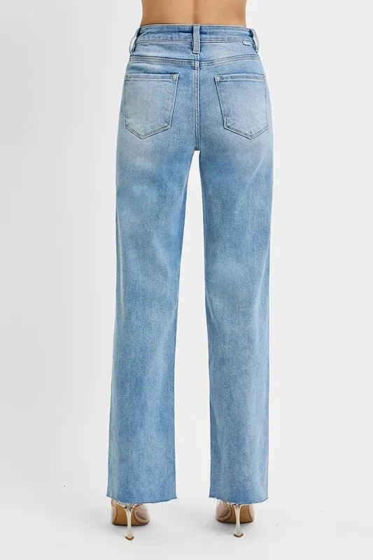 RISEN Tummy Control Rise Straight Jeans - BlissfulBody.Boutique