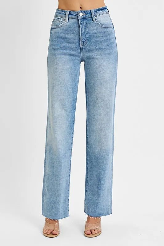 RISEN Tummy Control Rise Straight Jeans - BlissfulBody.Boutique