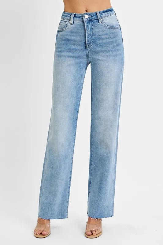 RISEN Tummy Control Rise Straight Jeans - BlissfulBody.Boutique