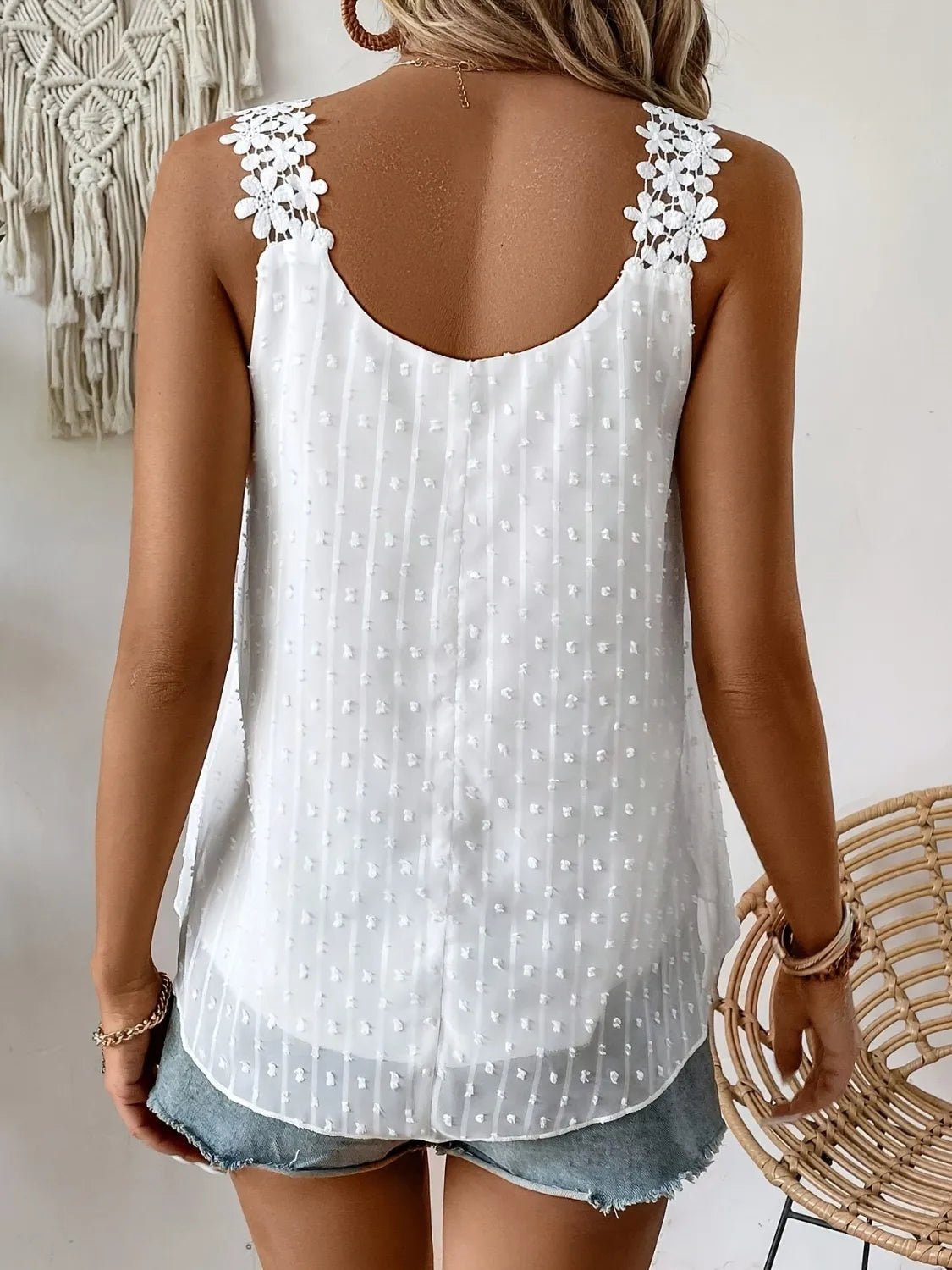 Swiss Dot Scoop Neck Cami - BlissfulBody.Boutique