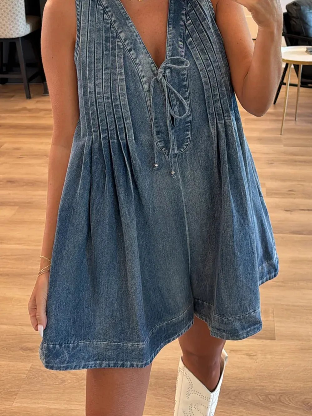 Tied Romper with Pockets - BlissfulBody.Boutique
