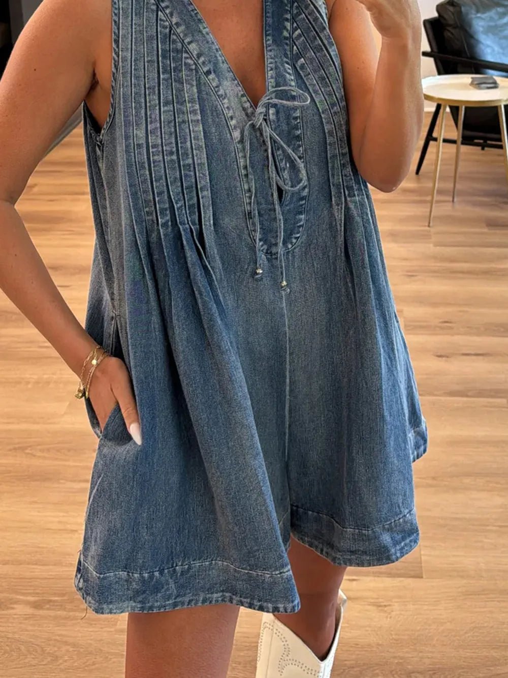 Tied Romper with Pockets - BlissfulBody.Boutique