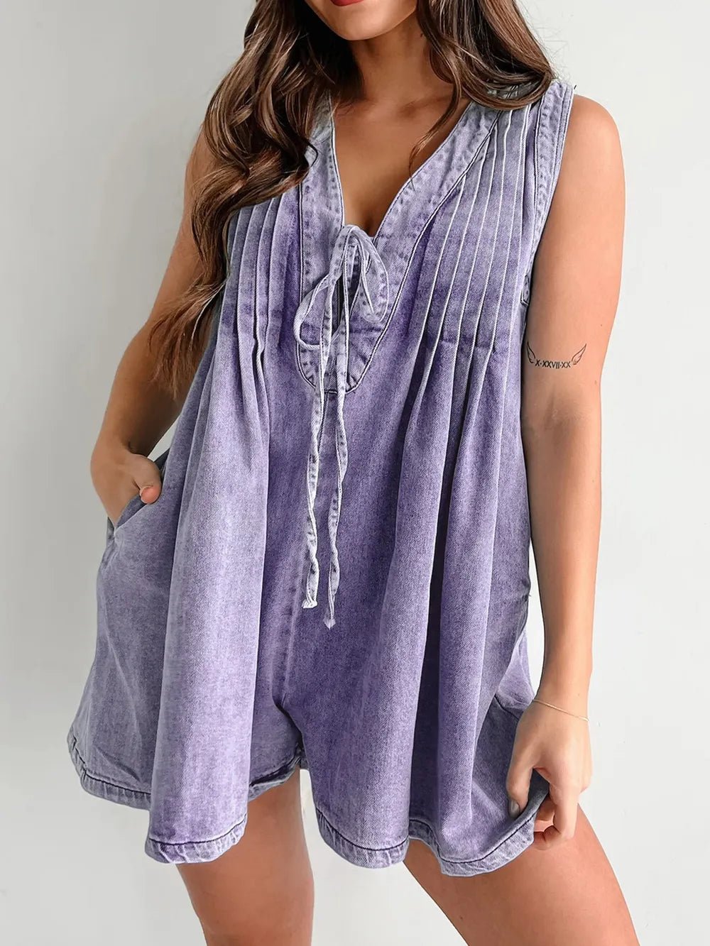 Tied Romper with Pockets - BlissfulBody.Boutique