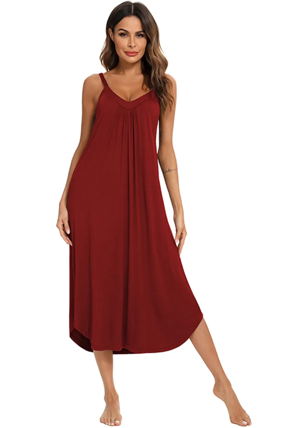 V - Neck Midi Lounge Dress - BlissfulBody.Boutique