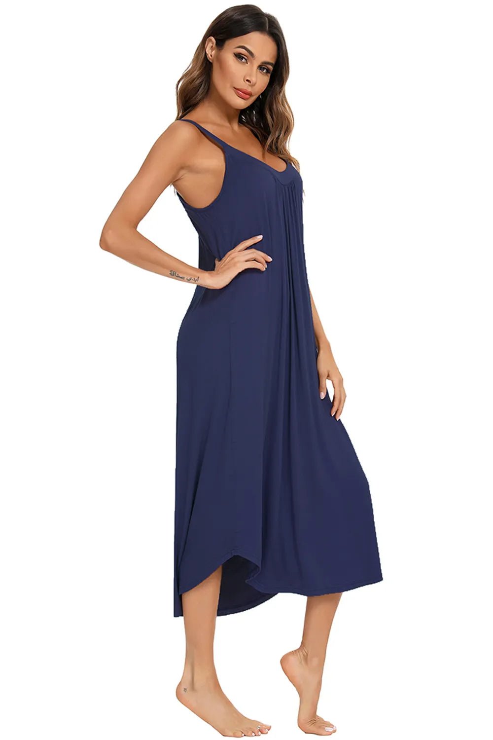 V - Neck Midi Lounge Dress - BlissfulBody.Boutique