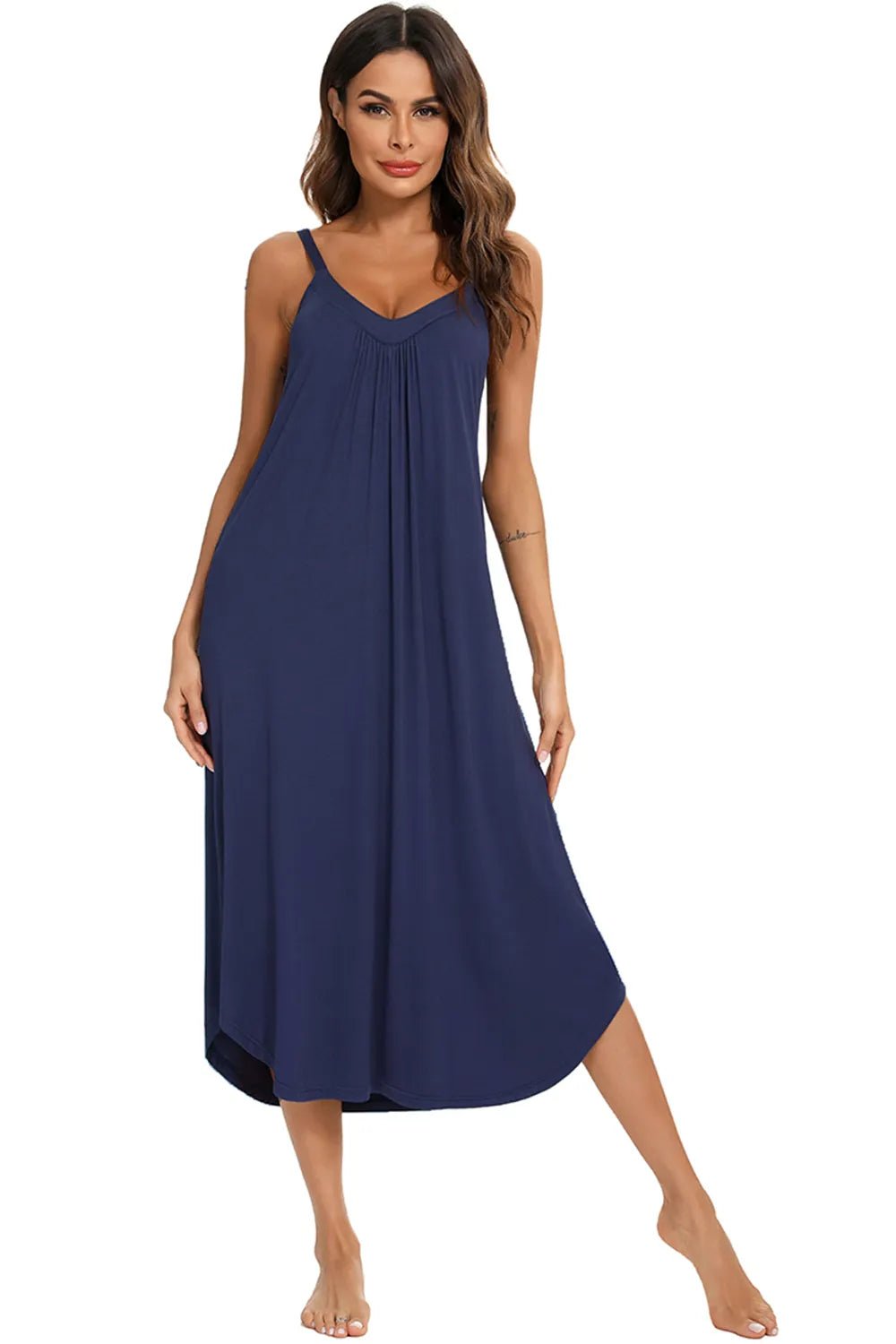 V - Neck Midi Lounge Dress - BlissfulBody.Boutique