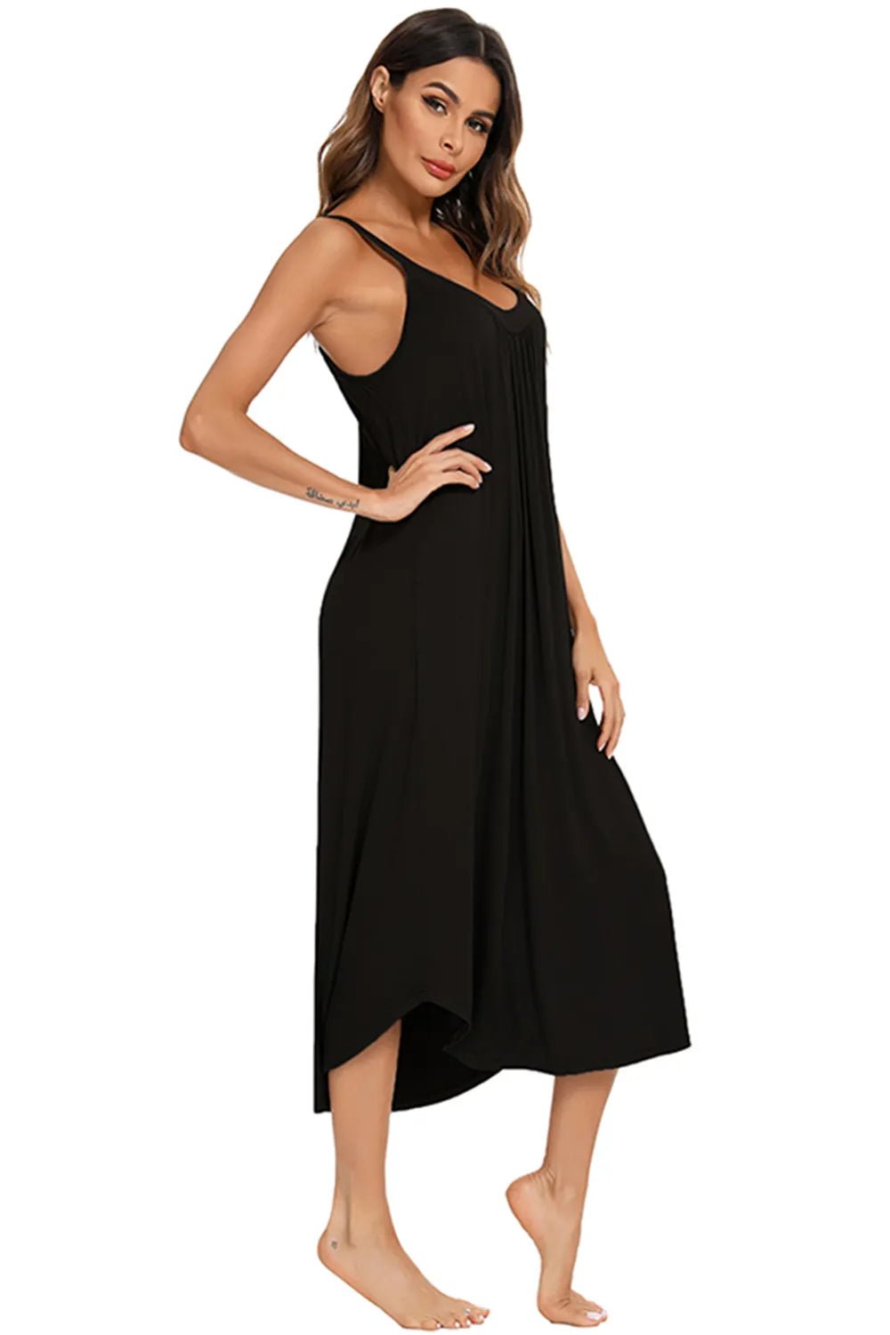 V - Neck Midi Lounge Dress - BlissfulBody.Boutique