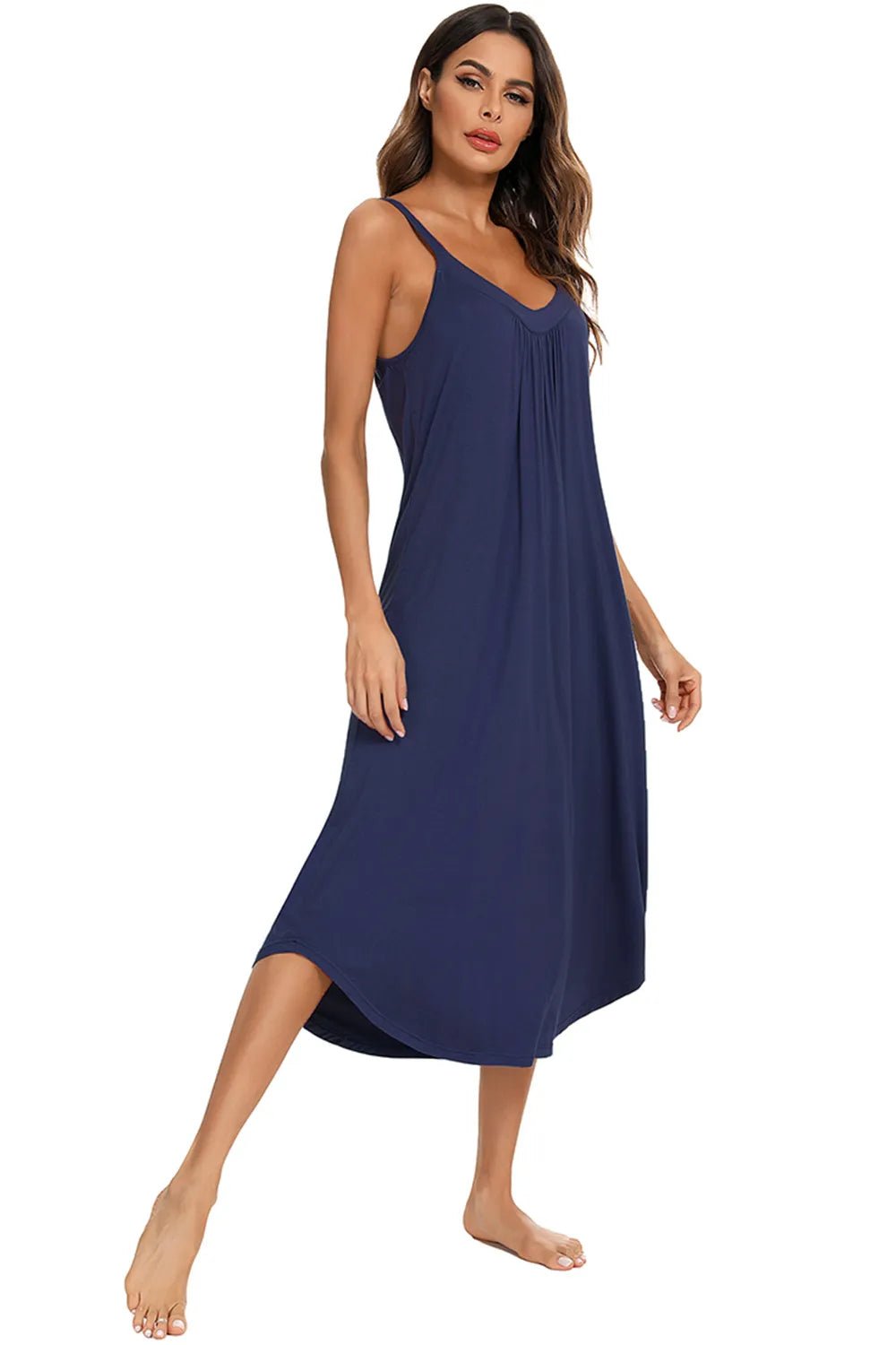 V - Neck Midi Lounge Dress - BlissfulBody.Boutique