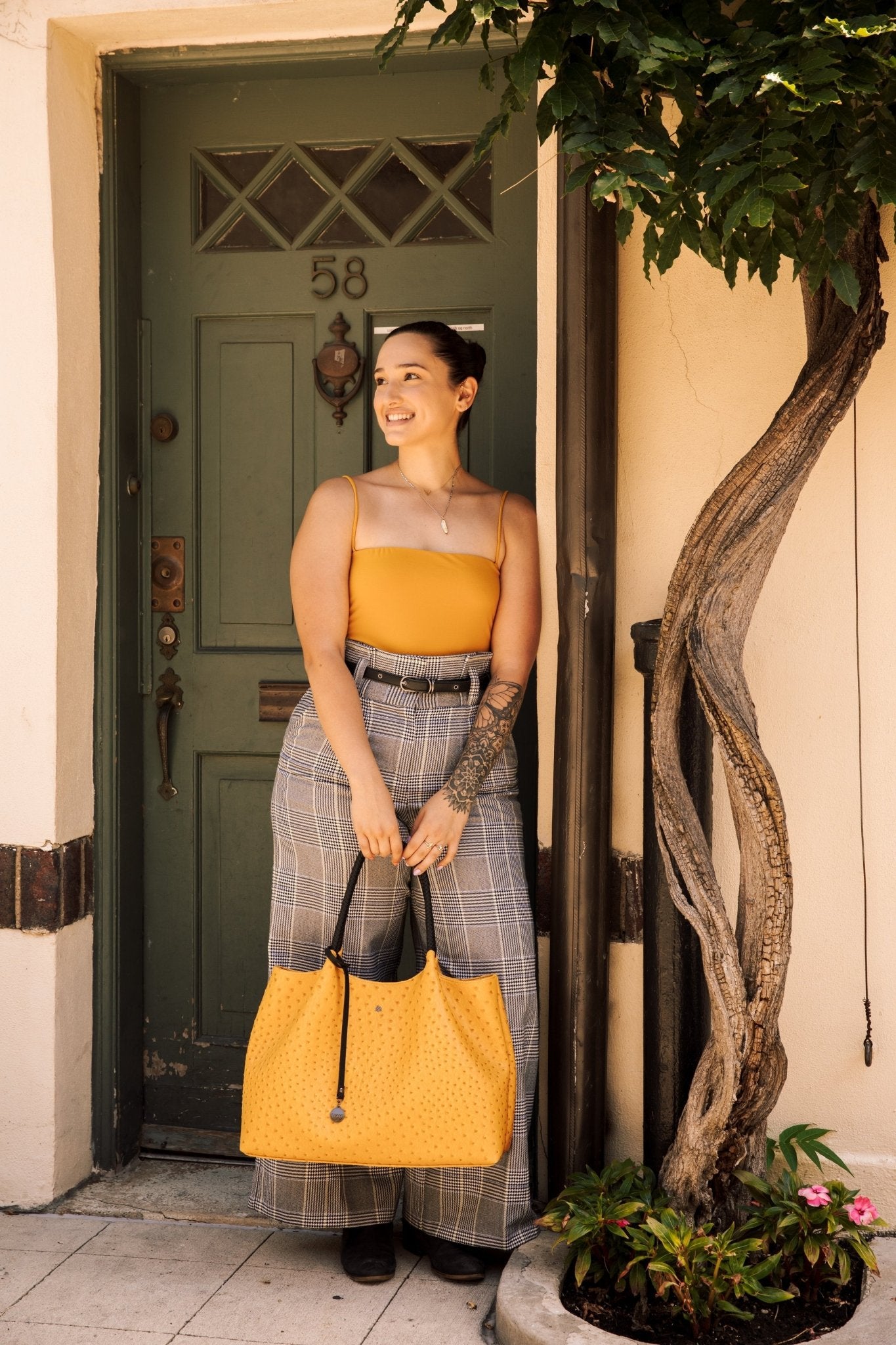Yellow Vegan Leather Tote Bag - BlissfulBody.Boutique