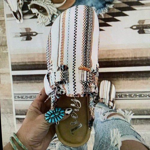 Canvas Loafer Women's Vintage Clogs - BlissfulBody.Boutique