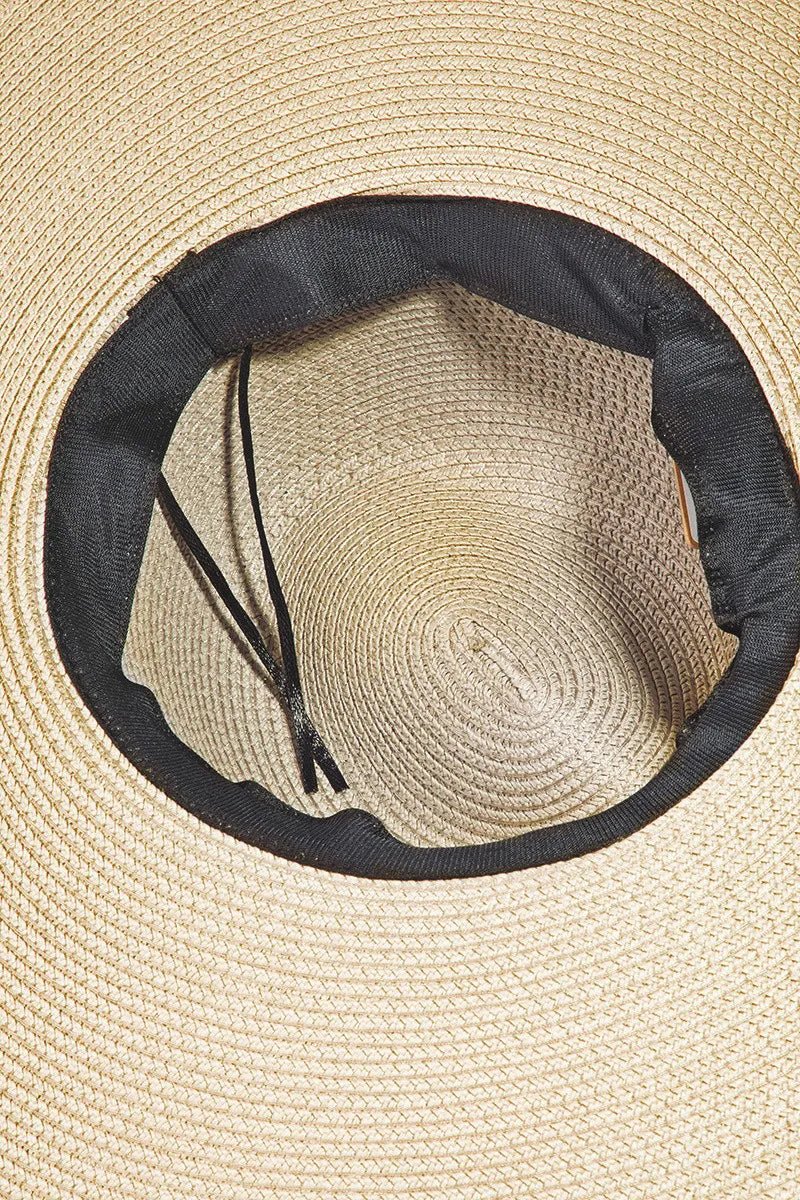 Fame Rope Strap Wide Brim Weave Hat - BlissfulBody.Boutique
