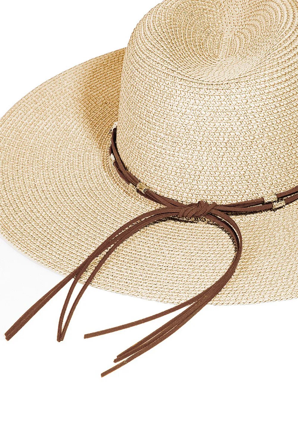 Fame Rope Strap Wide Brim Weave Hat - BlissfulBody.Boutique