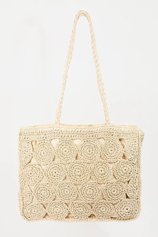 Fame Square Braided Pattern Tote Bag - BlissfulBody.Boutique