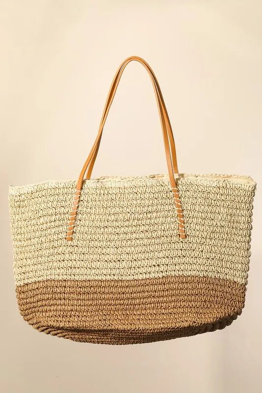 Fame Straw Braided Beach Tote Bag - BlissfulBody.Boutique