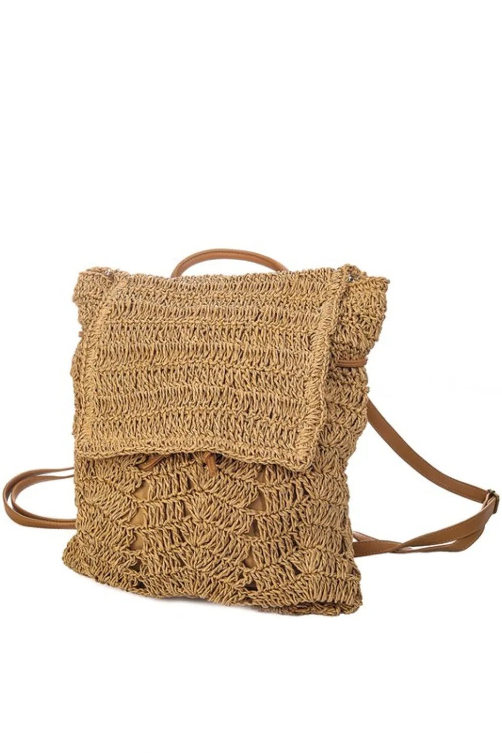 Fame Straw Braided Fashion Backpack - BlissfulBody.Boutique