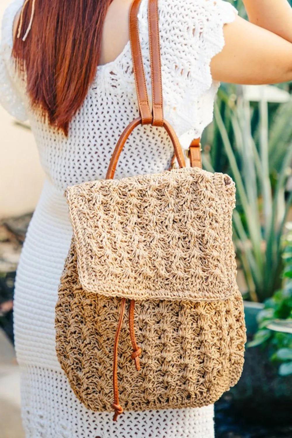 Fame Straw Braided Fashion Backpack - BlissfulBody.Boutique