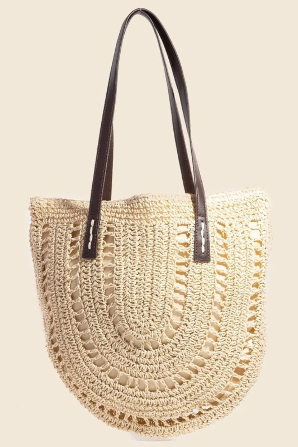 Fame Straw Braided Rounded Tote Bag - BlissfulBody.Boutique