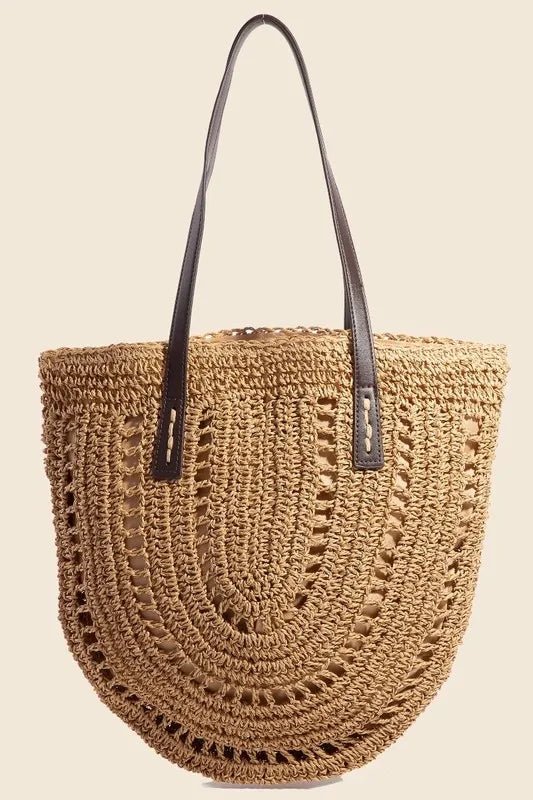 Fame Straw Braided Rounded Tote Bag - BlissfulBody.Boutique