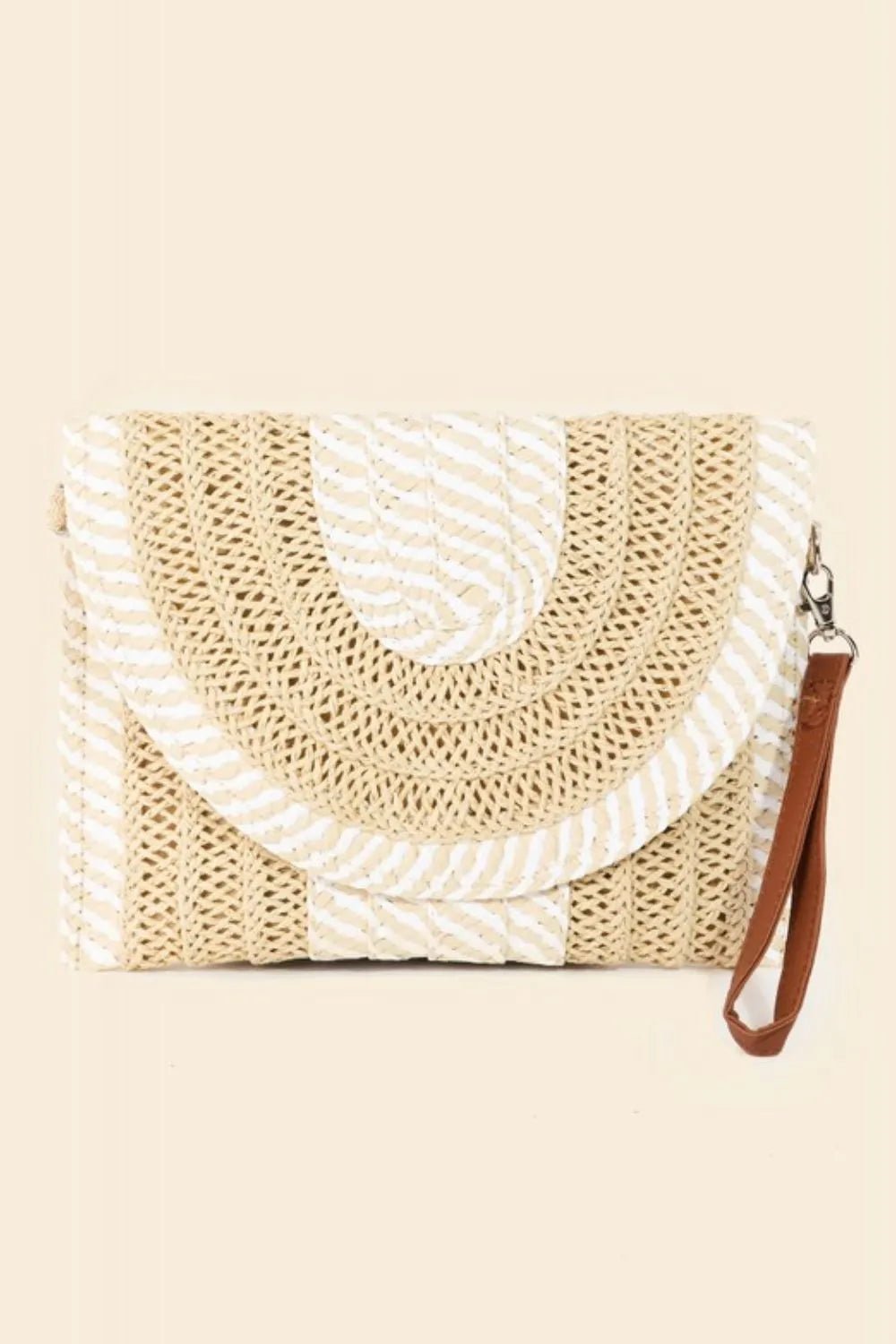 Fame Striped Straw Stitch Clutch Bag - BlissfulBody.Boutique