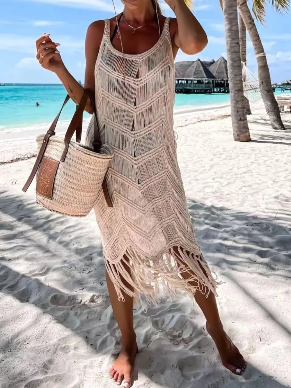 Fringe Scoop Neck Cover - Up - BlissfulBody.Boutique