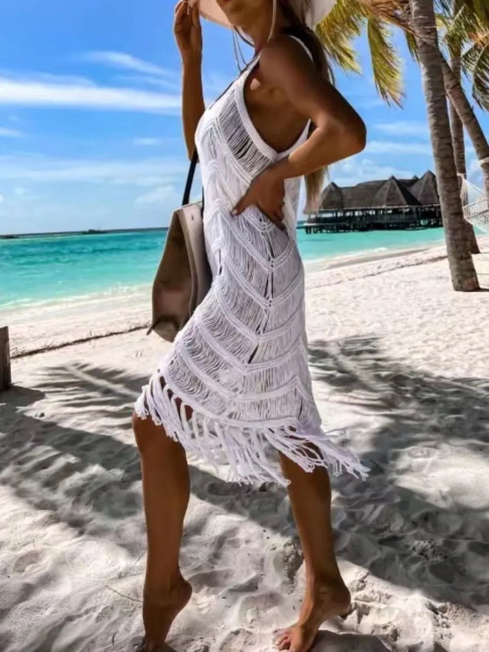 Fringe Scoop Neck Cover - Up - BlissfulBody.Boutique